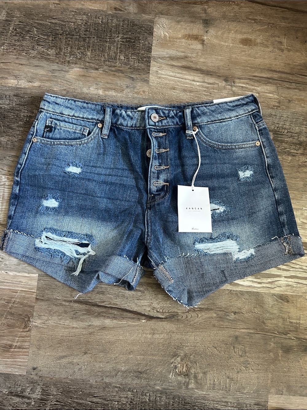 NWT Kancan Distressed Blue Denim Women’s Shorts 11/29